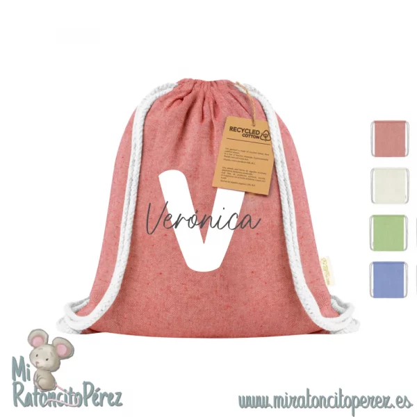 Mochila de algodón orgánico personalizada