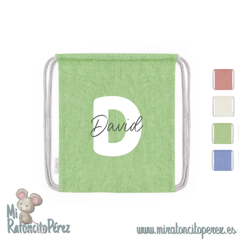 Mochila de algodón orgánico personalizada - d