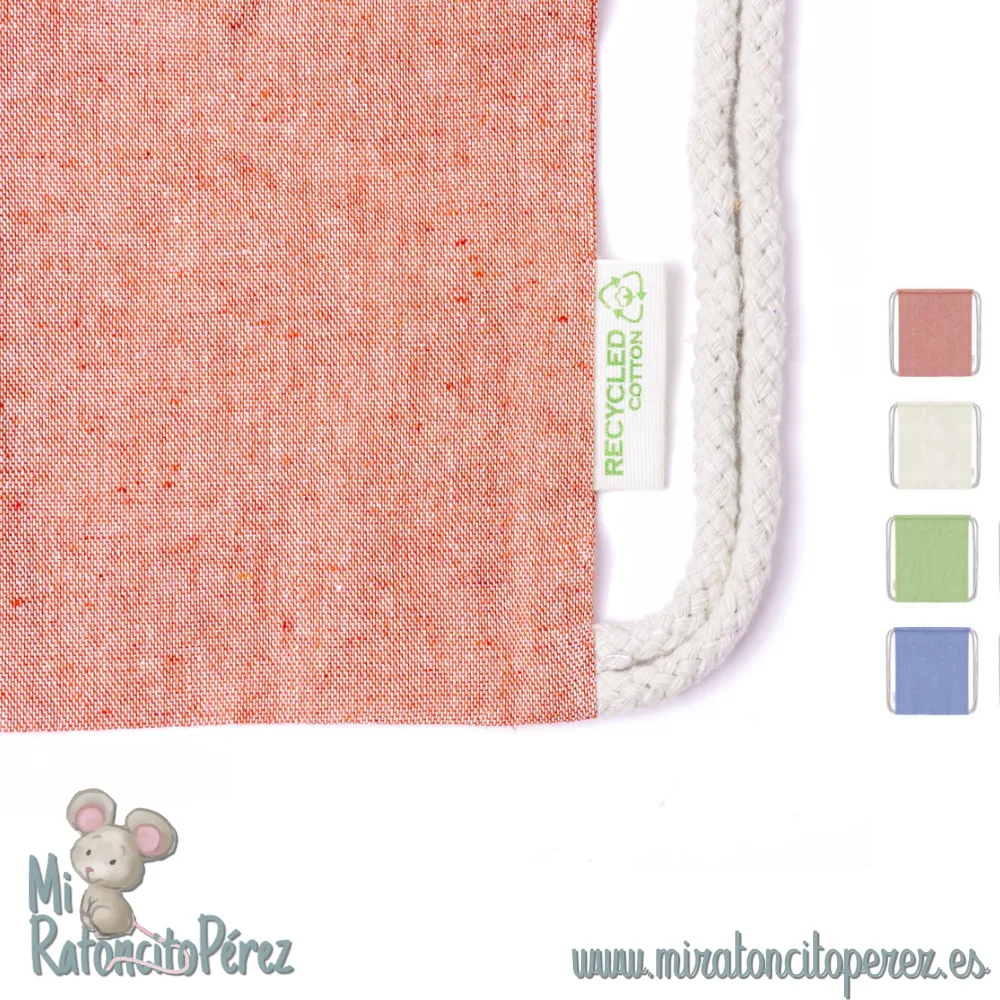 Mochila de algodón orgánico personalizada - etiqueta