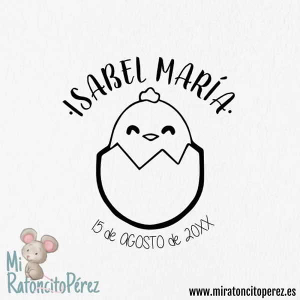 Sellos de Bautizo personalizados de niña - Pollito